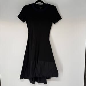 green emerald velvet dress Xscape Women's High-Neck Sleeveless Ruffle Scuba Dress - Black main image 1